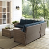 Bradenton 4-Piece Outdoor Seating Set - Navy Cushions, Light Brown Wicker - CROS-KO70019WB-NV
