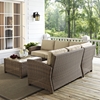 Bradenton 4-Piece Outdoor Seating Set - Sand Cushions, Light Brown Wicker - CROS-KO70019WB-SA