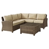 Bradenton 4-Piece Outdoor Seating Set - Sand Cushions, Light Brown Wicker - CROS-KO70019WB-SA