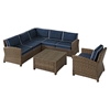 Bradenton 5-Piece Wicker Seating Set - Navy Cushions - CROS-KO70021WB-NV