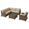 Bradenton 5-Piece Wicker Seating Set - Sand Cushions - CROS-KO70021WB-SA