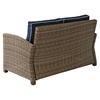 Bradenton Outdoor Wicker Loveseat - Navy Cushions - CROS-KO70022WB-NV