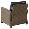 Bradenton Outdoor Wicker Arm Chair - Navy Cushions - CROS-KO70023WB-NV