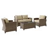 Bradenton 4-Piece Wicker Seating Set - Sand Cushions - CROS-KO70024WB-SA
