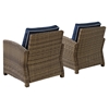 Bradenton 2-Piece Wicker Seating Set - Navy Cushions - CROS-KO70026WB-NV