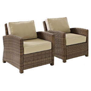 Bradenton 2-Piece Wicker Seating Set - Sand Cushions 