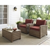 Bradenton 2-Piece Wicker Seating Set - Sangria Cushions - CROS-KO70026WB-SG