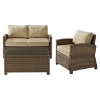 Bradenton 3-Piece Wicker Seating Set - Sand Cushions - CROS-KO70027WB-SA