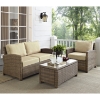 Bradenton 3-Piece Wicker Seating Set - Sand Cushions - CROS-KO70027WB-SA