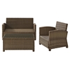 Bradenton 3-Piece Wicker Seating Set - Sangria Cushions - CROS-KO70027WB-SG