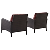 Kiawah 2-Piece Outdoor Wicker Seating Set - Sangria Cushions - CROS-KO70030BR