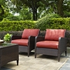Kiawah 2-Piece Outdoor Wicker Seating Set - Sangria Cushions - CROS-KO70030BR