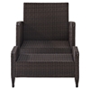 Kiawah Arm Chair and Ottoman - Sangria Cushions, Dark Brown Wicker - CROS-KO70032BR