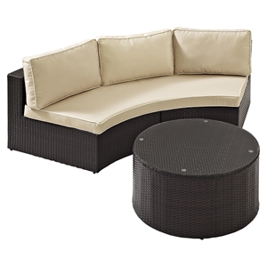Catalina 2-Piece Outdoor Wicker Seating Set - Sand Cushions 