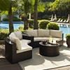 Catalina 4-Piece Outdoor Seating Set - Sand Cushions, Dark Brown Wicker - CROS-KO70035BR