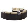 Catalina 6-Piece Outdoor Seating Set - Sand Cushions, Dark Brown Wicker - CROS-KO70036BR