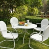Griffith Metal 40" 5-Piece Outdoor Dining Set - White Chairs, White Table - CROS-KOD1004WH