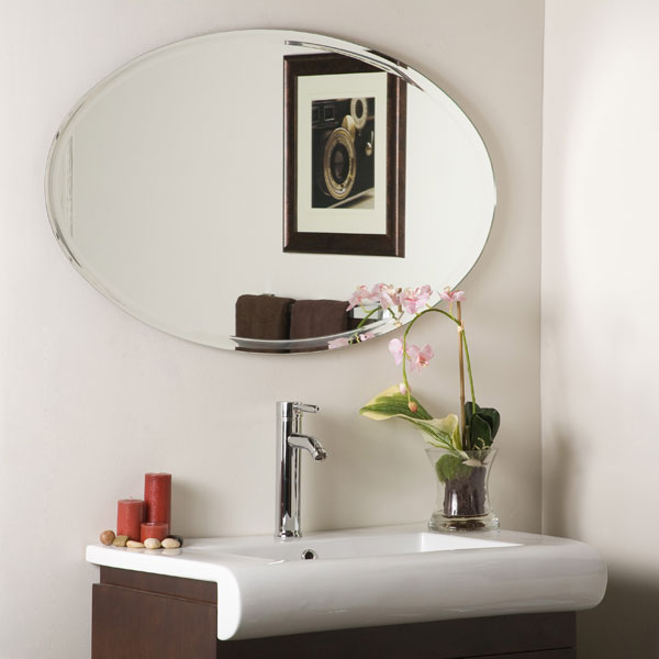 Modern Clean Chrome Frame Wall Mirror 