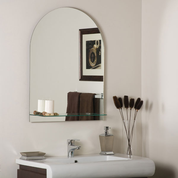 Roland Frameless Wall Mirror with Shelf 