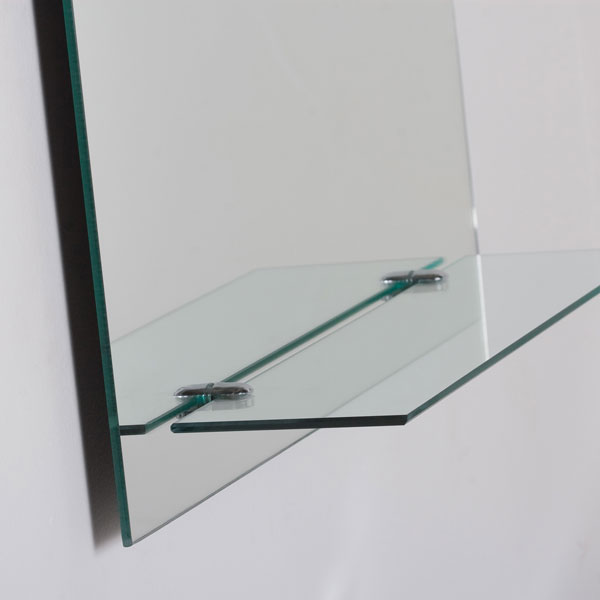 Columbus Frameless Wall Mirror with Shelf 