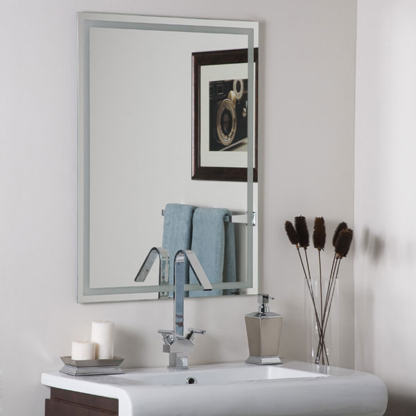 Houston Modern Etched Border Mirror 