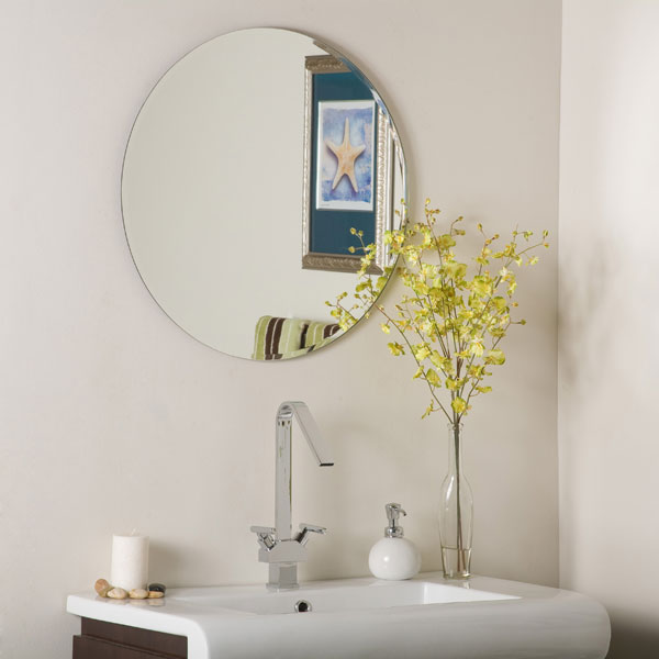Modern Round Frameless Wall Mirror 