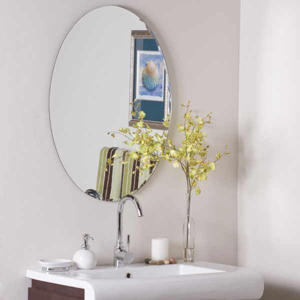 Modern Oval Frameless Wall Mirror 