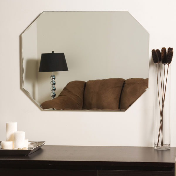 Octagon Shaped Frameless Wall Mirror 