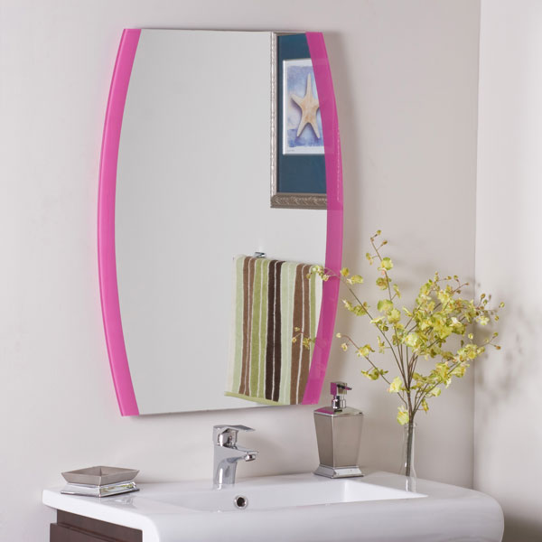 Paula's Pink Frameless Wall Mirror 