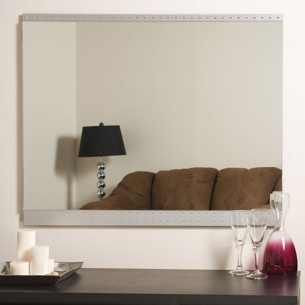 Large Brushed Border Wall Mirror 