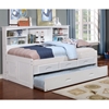 Bookcase Daybed - 3 Drawers Elevation Storage and Trundle, White - DONC-022-W-029