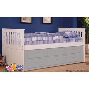 Twin Mission Rake Bed - White 