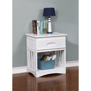 1-Drawer Night Stand - White 