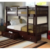 Maisie Twin Over Twin Slatted Bunk Bed - Dark Cappuccino Finish - DONC-1010-3CP