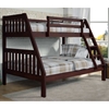 Maisie Twin Over Full Slatted Bunk Bed - Dark Cappuccino Finish - DONC-1018-3CP