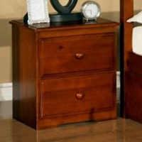 Isidore Wooden Nightstand - 2 Drawers, Light Espresso Finish