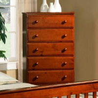 Isidore Wooden Storage Chest - 5 Drawers, Light Espresso Finish