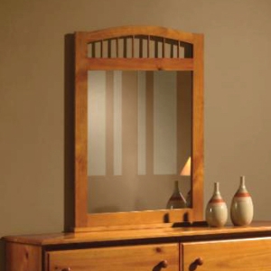 Isaac Arched Frame Mirror - Spindles, Honey Finish 