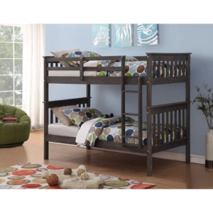 Twin Over Twin Mission Bunk Bed - Brushed Gray 