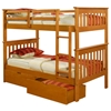 Luciana Mission Twin Bunk Bed - Honey Finish, Mattress Ready - DONC-120-3H-TT