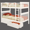 Luciana Mission Twin Bunk Bed - White Finish, Mattress Ready - DONC-120-3W-TT