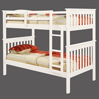 Luciana Mission Twin Bunk Bed - White Finish, Mattress Ready