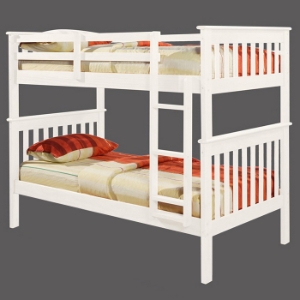 Luciana Mission Twin Bunk Bed - White Finish, Bunkie Ready 