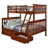 Luciana Mission Twin Over Full Bunk Bed - Light Espresso Finish - DONC-122-3E