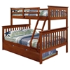 Luciana Mission Twin Over Full Bunk Bed - Light Espresso Finish - DONC-122-3E