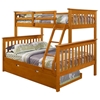 Luciana Mission Twin Over Full Bunk Bed - Honey Finish - DONC-122-3H