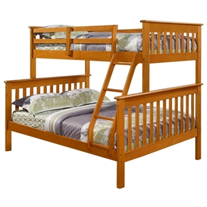 Luciana Mission Twin Over Full Bunk Bed - Honey Finish 