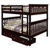 Luciana Mission Full Over Full Bunk Bed - Dark Cappuccino - DONC-123-3CP