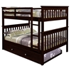 Luciana Mission Full Over Full Bunk Bed - Dark Cappuccino - DONC-123-3CP
