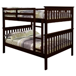 Luciana Mission Full Over Full Bunk Bed - Dark Cappuccino 